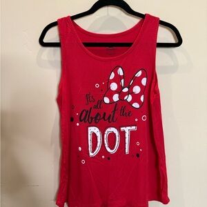 Disney Red Tank Top with Polka Dot Design